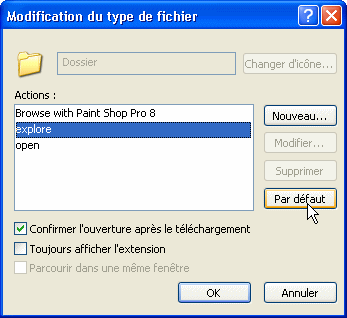 Ouvrir les dossiers en mode Explorateur - Windows XP 1477-2