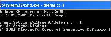 Forcer la défragmentation - Windows XP 1589-2