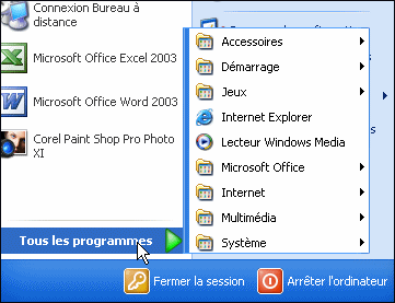 Faire le mnage dans le menu Dmarrer - Windows XP 1822-4