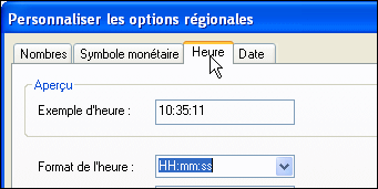 Personnaliser l'heure sur 12 heures - Windows XP 1867-4