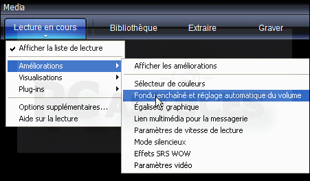 Supprimer les blancs entre les morceaux - Lecteur Windows Me 2142-2