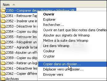 نسخ أو نقل الملف بسرعة -- ويندوز إكس بي  Copier ou déplacer rapidement un dossier - Windows XP 2354-10