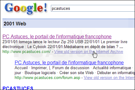 Faire un saut dans le passé - Google 2365-3