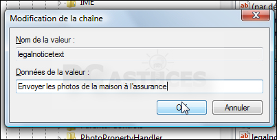 WINDOWS VISTA : Afficher un messsage au dmarrage 2593-5