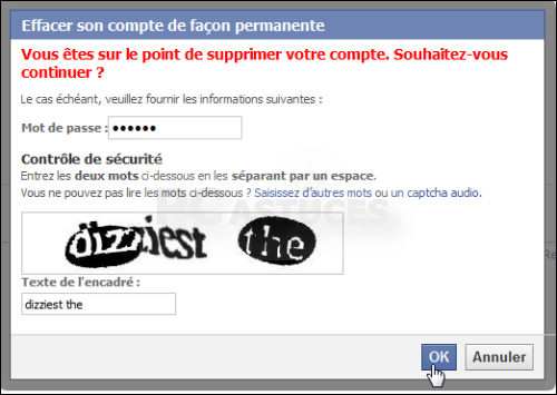 Comment supprimer totalement son compte Facebook. 2818-7