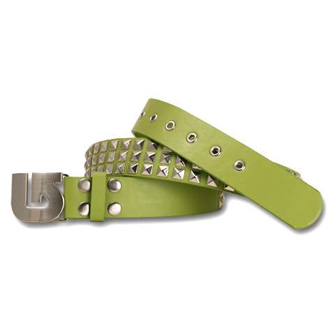 simple clothes B_lthr_stud_belt_lime_green