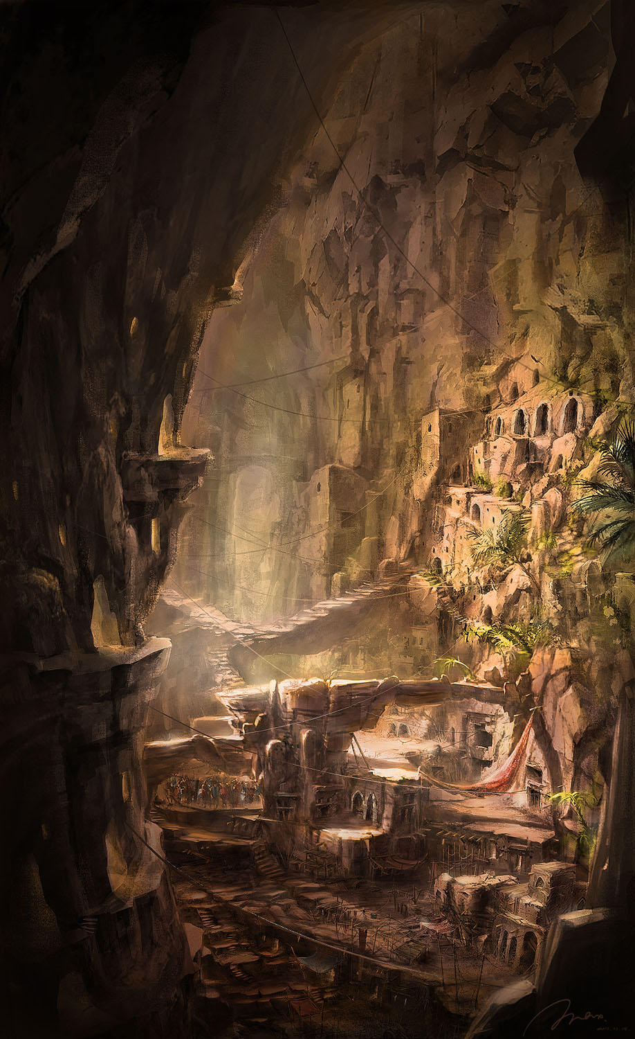 Ciudad subterránea de Derinkuyu Underground_Cappadocia_city_concept_art_by_Max_Qin