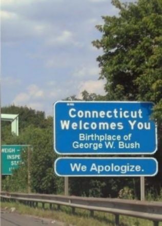 humor?????? Bush_connecticut_welcome