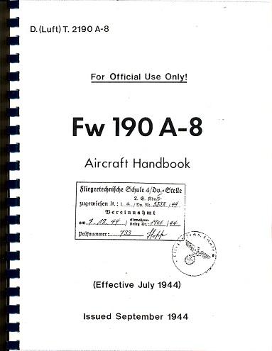 Focke Wulf 190 A1 - HandBuch FW190A8-vi