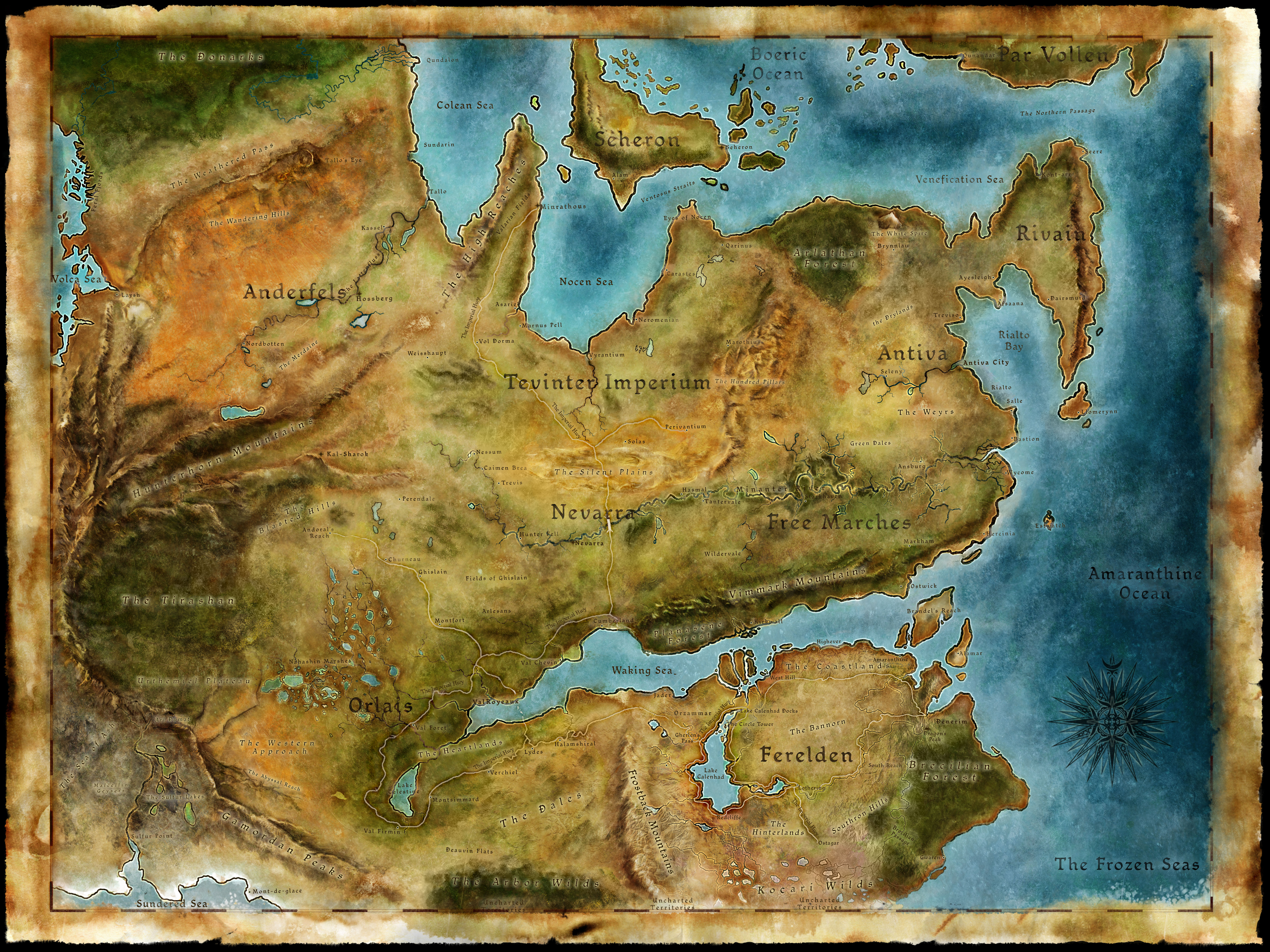 La carte de Thedas ThedasMap