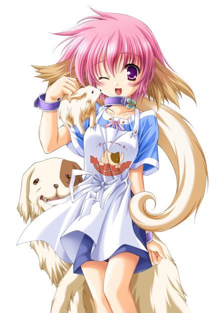 Razas para mascota. Girl-With-Dogs-inu-ookami-anime-characters-11331339-441-625