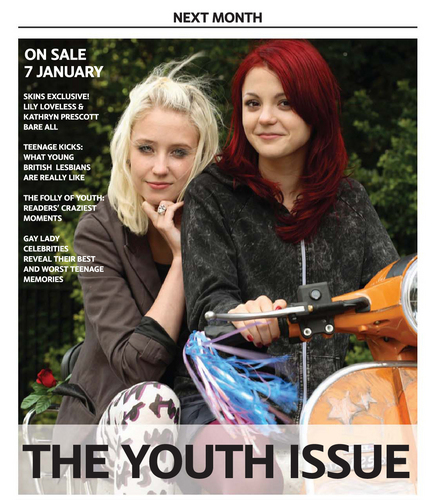 Kathryn Prescott and Lily Loveless in Diva Magazine