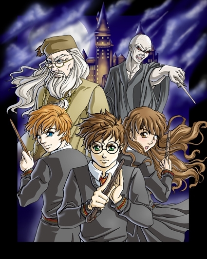 Imagens Estilo Mangá da serie. Harry-potter-manga-6-harry-potter-7255299-425-531