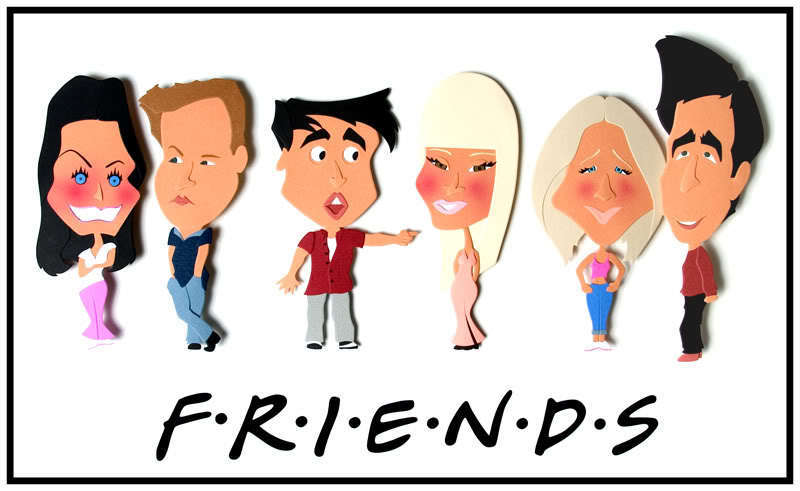 Dessins et caricatures sur le cast de la série Friends-caricature-friends-7930318-800-491