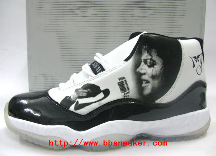 Michael Memorial Jordan Sneakers Michael-Jackson-Memorial-black-and-white-jordan-sneakers-michael-jordan-8019788-700-507
