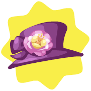 Rosy's old village Purple_blossom_hat