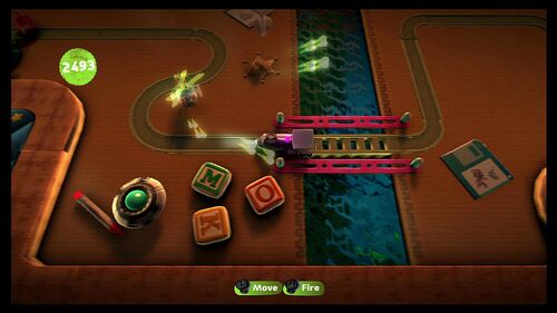 [Résolu] Comment fabriquer un train volant suivant un parcourt modifiable simple ? 500px-LittleBigPlanet_2_Toy_Story_Escort_Gameplay