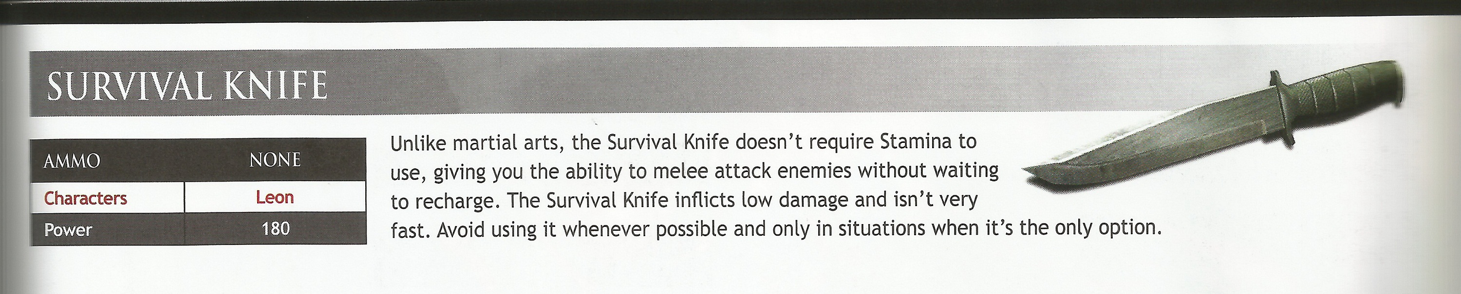 Survival Knife RE6 special edition SurvivalKnifeDescription