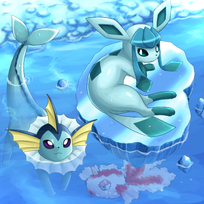 Galería de Pokémon~ Glaceon_y_vaporeon