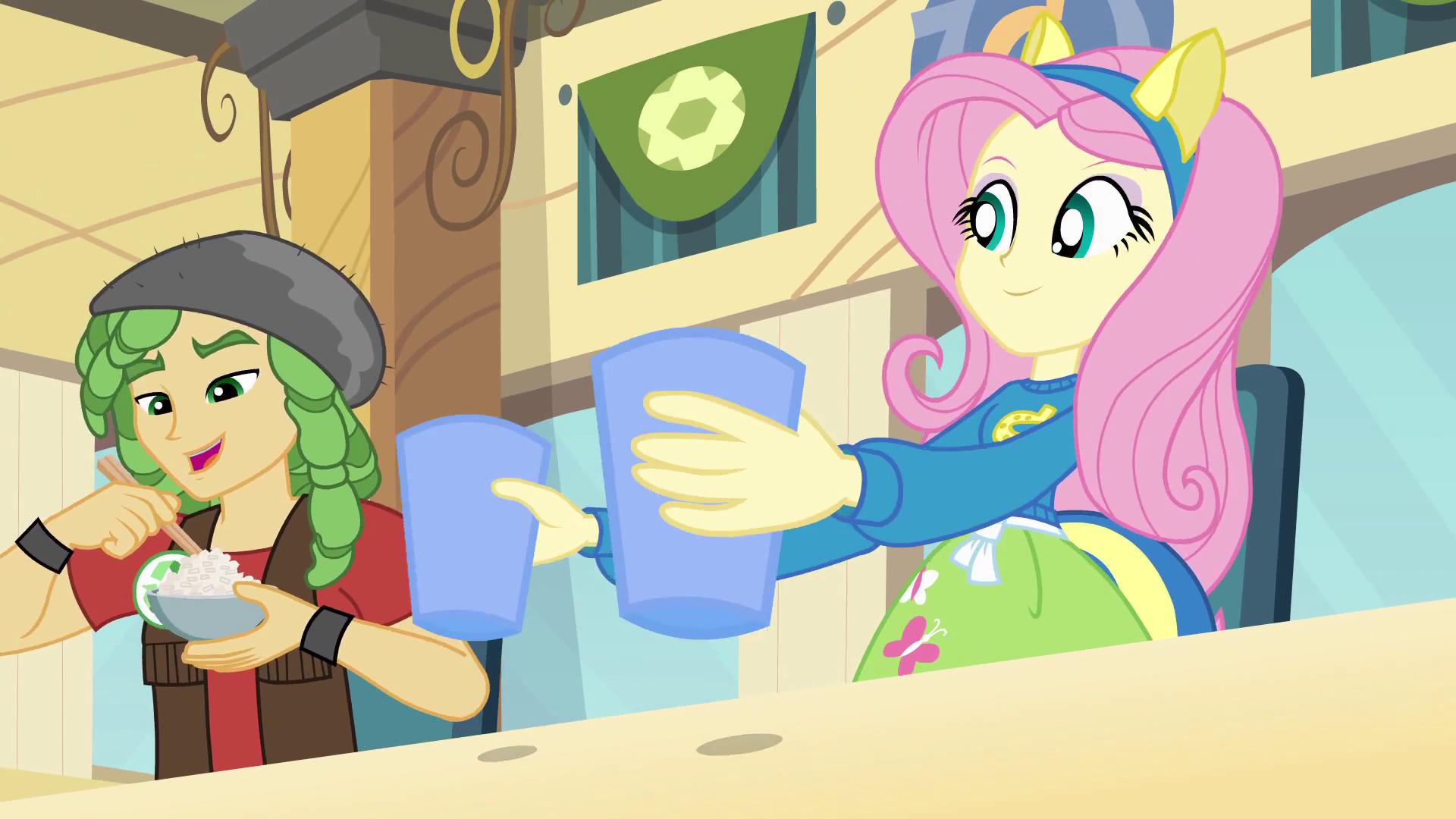 Quel Poney canonique ressemble le plus à votre OC ? - Page 2 Fluttershy_banging_cups_on_the_table_2_EG