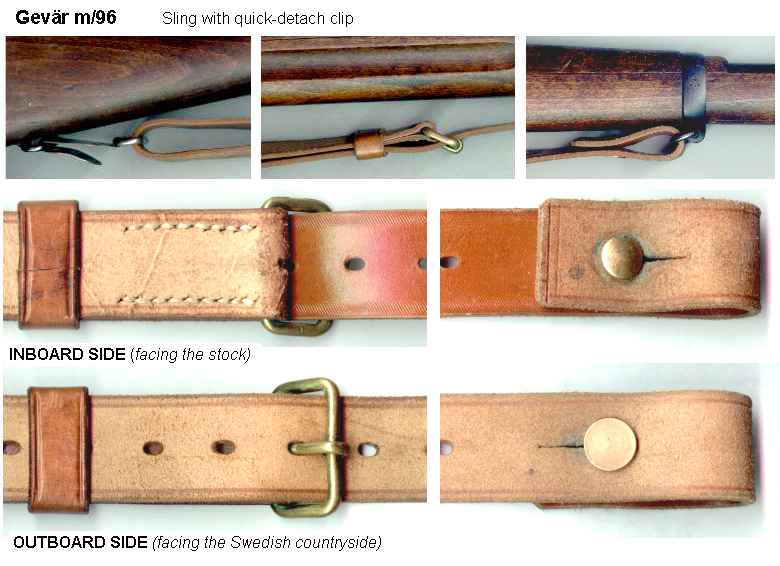 montage correct de la bretelle réglementaire de mauser suédois M/96 ou M/38 Slingm96b-vi