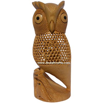 Imágenes de Fengshui Handmade_Hollow_Inlay_Owl_Figure_India_Wood_Carving_Art_Home_Decoration_Home_Decor