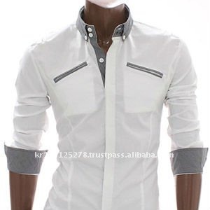 قمصان بلون أبيض Mens_Lip_Pocket_Casual_Shirts_AT864_WHITE_