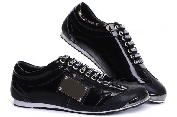 شوزات  Mens_designer_fashion_black_pu_flat_shoes