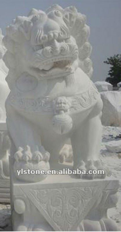 Piano Bar Convívio  - Página 2 White_granite_white_marble_fu_dog_lion_foo_dogs