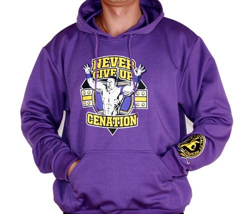 فانيلات المصارع جون سينا Free-shipping-WWE-New-MENS-Hoodies-coat-John-Cena-Never-Give-Up-Purple-HOODED-SWEATSHIRT-Jackets