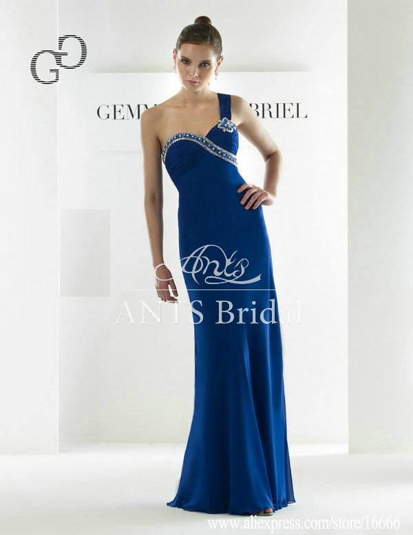 تألقي بالأزرق ED824-Free-Shipping-Luxury-Blue-One-Shoulder-Empire-Evening-Dress