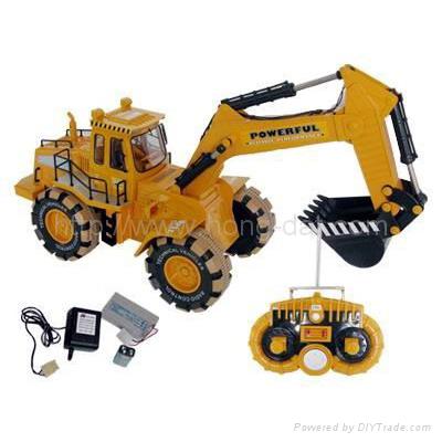 Pelle sur pneus en base de chargeuse Liebherr 574 de Bruder. RC_Construction_Excavator