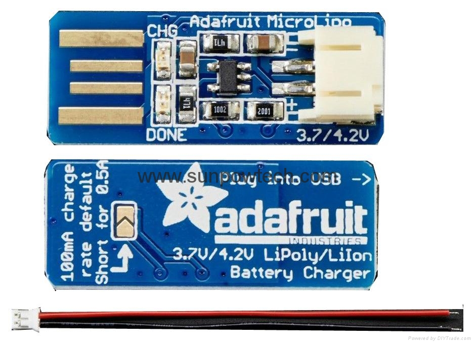 Adafruit Micro Lipo USB Battery Charger  5203