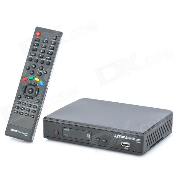 Azbox Bravissimo HDTV 1080p sintonizador duplo IKS Digital Satellite Receiver w / USB / HDMI / RS-232 - Preto Sku_200622_1