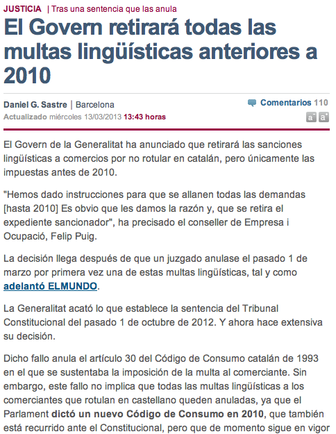 La Generalidad obligada a quitar las multas a comercios en español hasta 2010 BdbPKrt