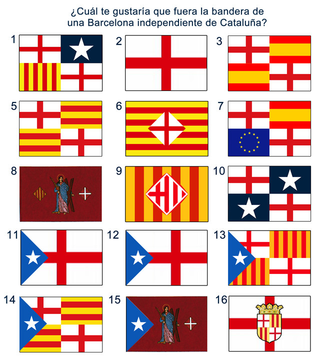 ¿De ser Barcelona un país independiente cuál de estas sería su bandera? OR07Sg3