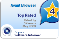 Avant Browser 2011 Build 33 Top_rated_Popup_May_2009_1453