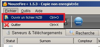Tutoriel pour importer automatiquement les fichiers .NZB avec NiouzeFire+ Fichierouvrir