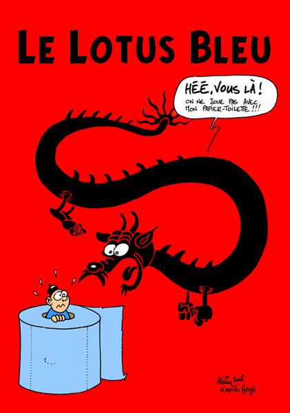 Couvertures d'albums détournés de Tintin et parodies Lotus