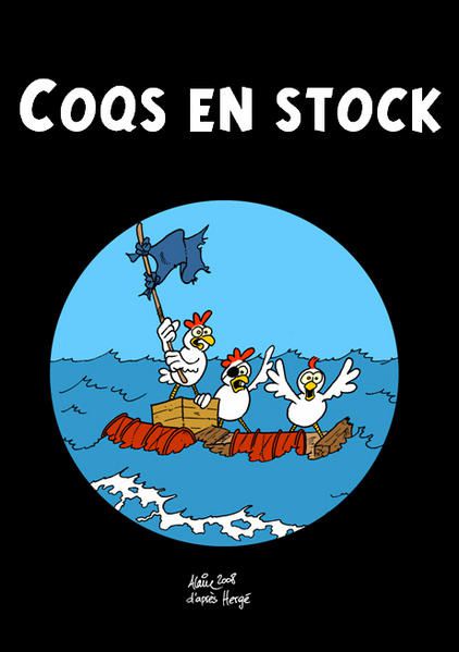 Couvertures d'albums détournés de Tintin et parodies Coqs