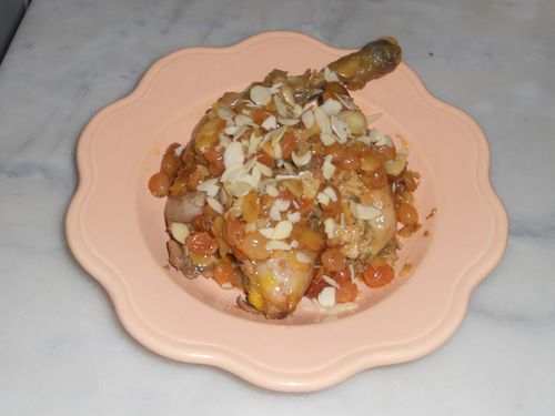 poulet - POULET~ORIENTAL~AUX~RAISINS~ET~AMANDES DSCN0211