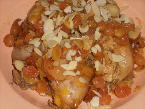 poulet - POULET~ORIENTAL~AUX~RAISINS~ET~AMANDES DSCN0212