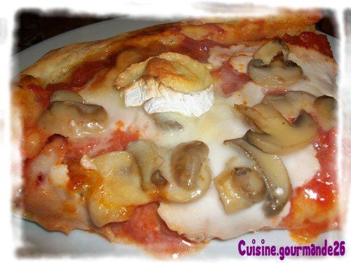 pizza - Pizza blancs de poulet, champignons et chèvre Pizza-2