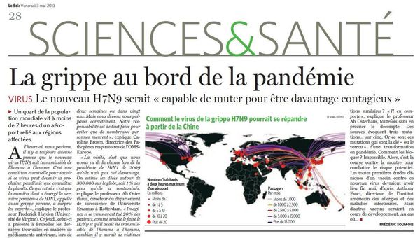 H7N9: le journal le Soir prépare l'opinion et distille la peur LE-SOIR-3-MAI-2013