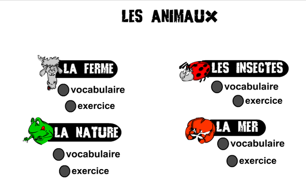 تعلم اللغة الفرنسية باتقان من عدة برامج و بمختلف الطرق Animaux