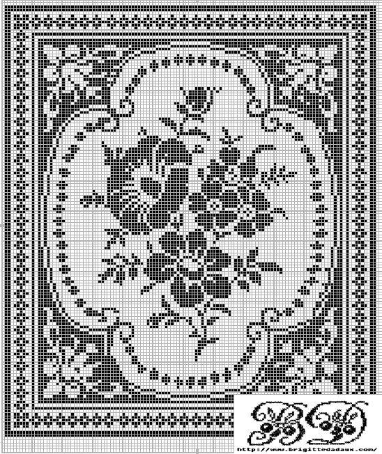 Grille gratuite fleurs monochrome  Fleurs-grille-gratuite-bd-couture