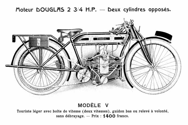 La moto dans la Première guerre 1914-1918 Douglas-2-HP-3-4192