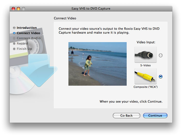 Roxio Easy VHS To DVD 1.0.5 Obtener Software A Mac OS X Yosemite Comprar Barato Evtdm-connect-video