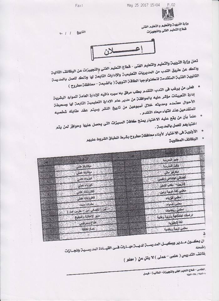 بالمسنتدات المطلوبة - وظائف شاغرة بالمدرسة الثانوية لتكنولوجيا الطاقة النووي 98481-5201727234750827-%D9%88%D8%B8%D8%A7%D8%A6%D9%81-%D8%B4%D8%A7%D8%BA%D8%B1%D8%A9-2