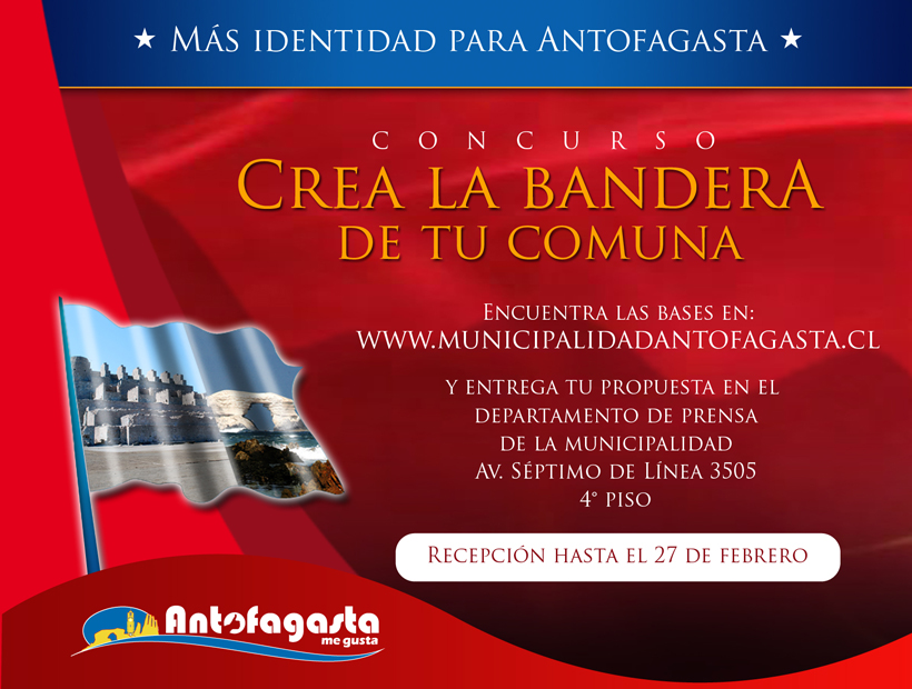 Hasta este viernes podrán participar en el concurso que busca crear una bandera para Antofagasta File_20150220203006